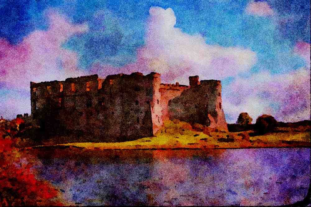 555027 Carew Castle, West Wales A4 Limited Edition Watercolour Print