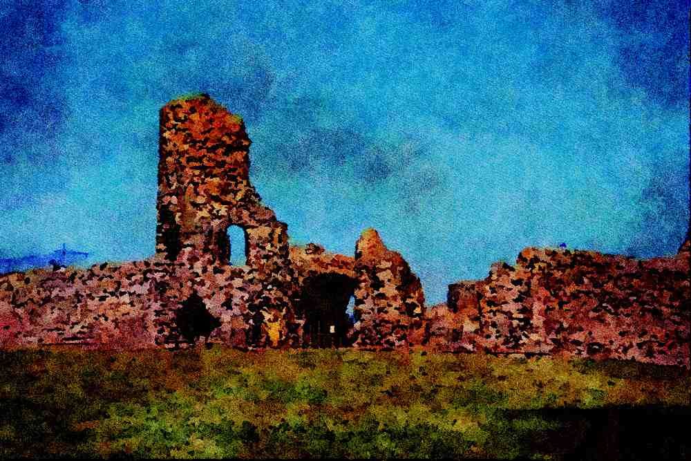 555028 Pevensey Castle, England A4 Limited Edition Watercolour Print