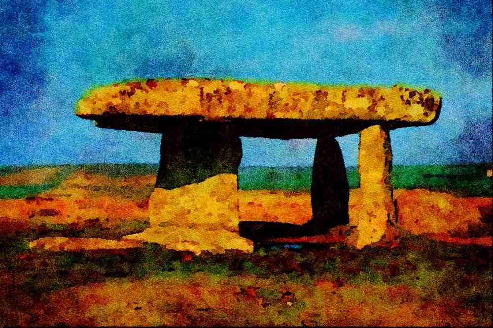 555037 Lanyon Quoit, Cornwall, England A4 Limited Edition Watercolour Print
