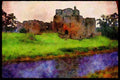 555048 Ruins Of Brougham Castle, Cumbria, England A4 Limited Edition Watercolour Print