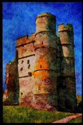 555049 Ruins Of Keep, Donnington Castle, Berkshire, England A4 Limited Edition Watercolour Print