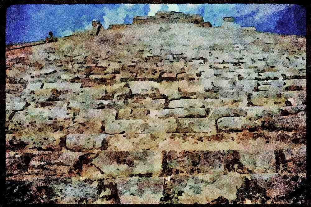 555063 Temple Of The Dwarf, Uxmal A4 Limited Edition Watercolour Print