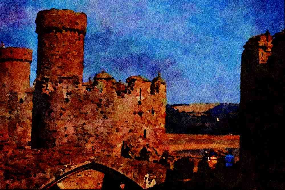 555071 Conwy Castle, Gwynedd, Wales A4 Limited Edition Watercolour Print
