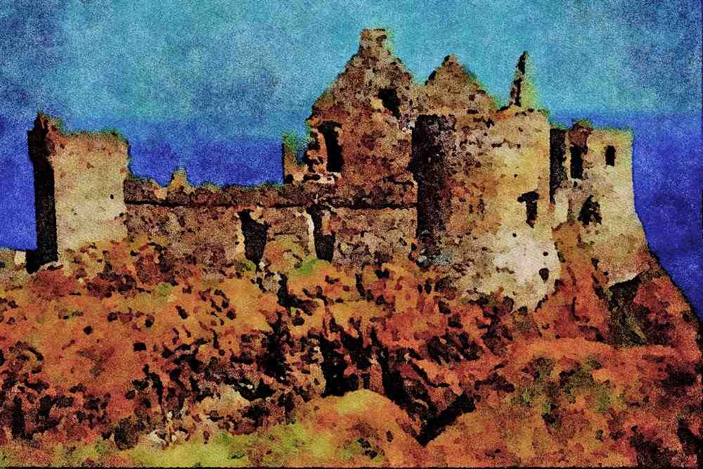 555074 Dunluce Castle, County Antrim, Ireland A4 Limited Edition Watercolour Print