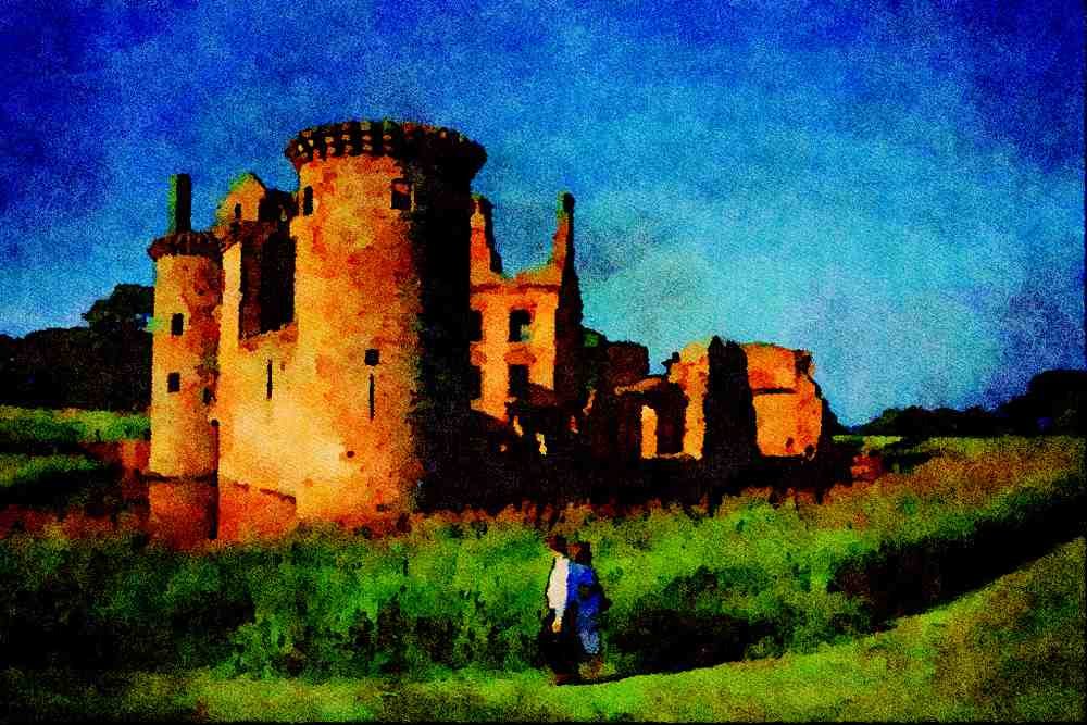 555076 Castle Ruins, Scotland A4 Limited Edition Watercolour Print