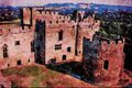 555077 The Round Chapel And Keep, Ludlow Castle, England A4 Limited Edition Watercolour Print