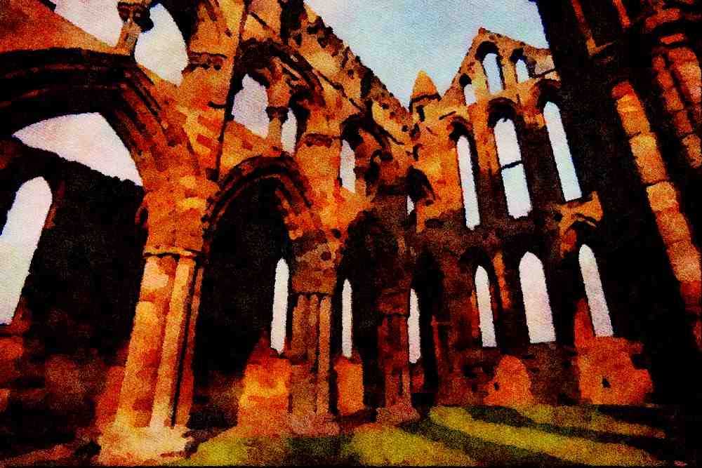 555084 Riveaulx Abbey, Yorkshire, England A4 Limited Edition Watercolour Print