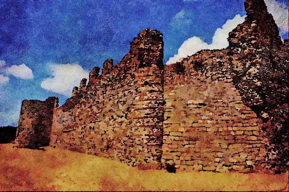 555094 Roman Saxon Shore Fort, Hants, England A4 Limited Edition Watercolour Print