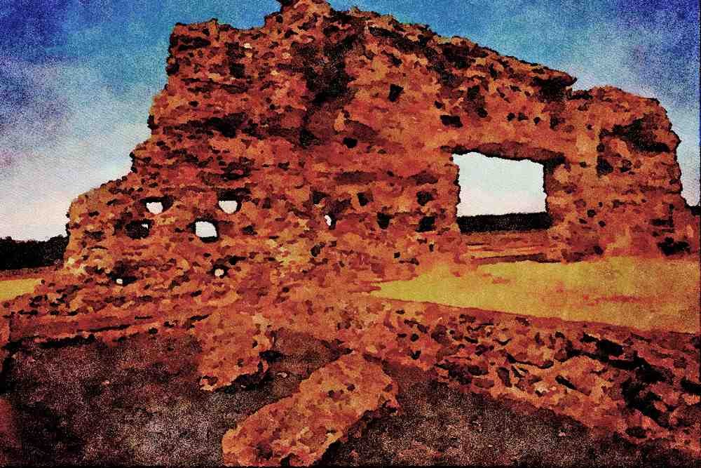 555096 Ruins Of Fort, Wroxeter, Salop, England A4 Limited Edition Watercolour Print