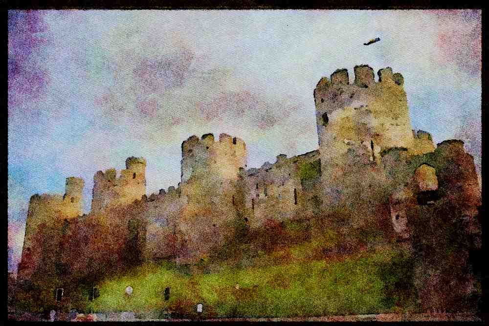 557004 Conwy Castle, North Wales A4 Limited Edition Watercolour Print