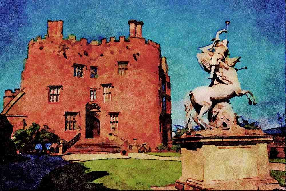 557011 Powis Castle, Welshpool, Wales A4 Limited Edition Watercolour Print
