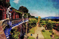 557012 Powis Castle Gardens, Welshpool, Wales A4 Limited Edition Watercolour Print