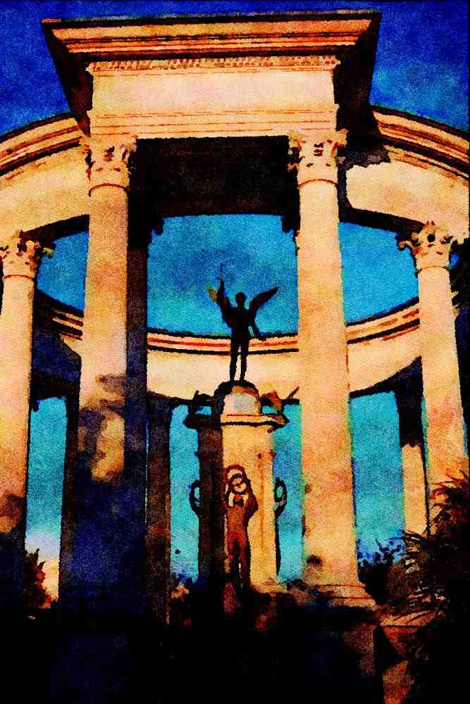 557015 War Memorial, Cardiff, Wales A4 Limited Edition Watercolour Print