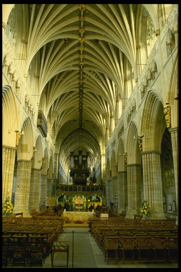 557022 Nave, Exeter Cathedral, Devon, England A4 Photo Print