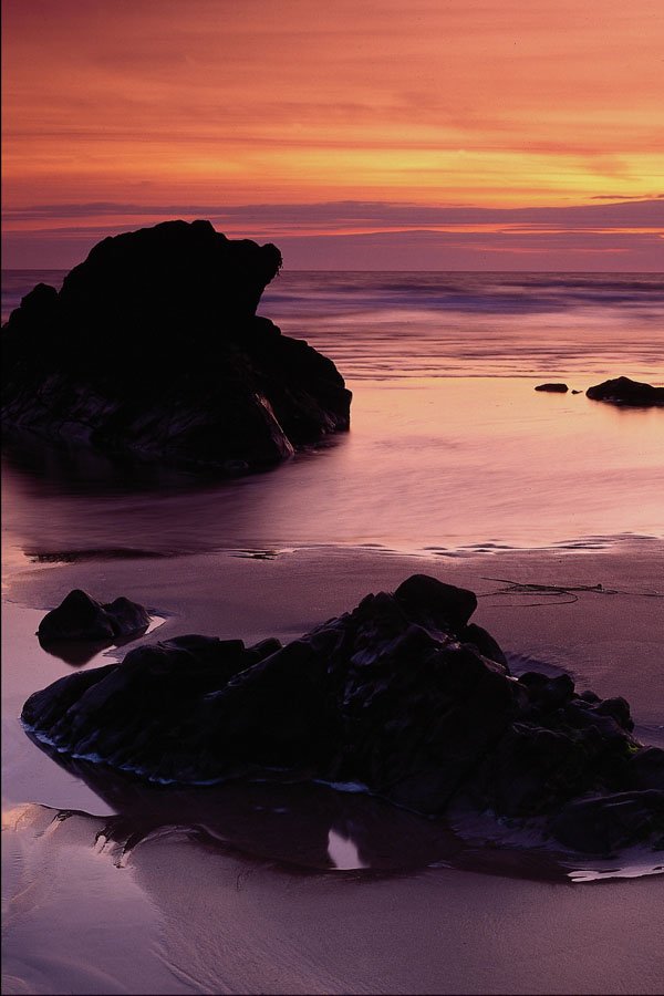 557023 Twilight From Putsborough Beach, Woolacombe Bay, England A4 Photo Print
