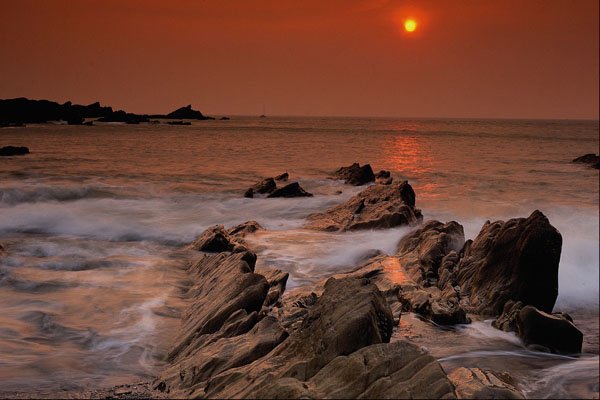 557024 Sunset From Ilfracombe Beach, Devon, England A4 Photo Print