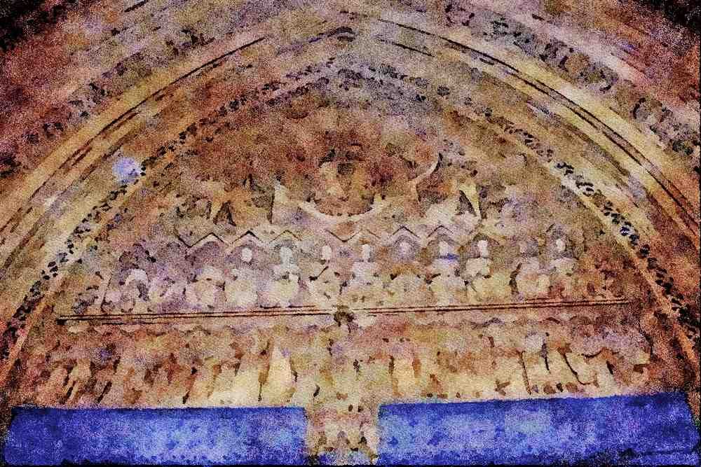 557029 Westminster Abbey Detail, London, England A4 Limited Edition Watercolour Print