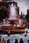 557048 Heat Wave, Trafalgar Square, London, England A4 Limited Edition Watercolour Print