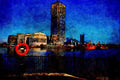 557050 Canary Wharf Development, Docklands, England A4 Limited Edition Watercolour Print