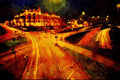 557060 Charing Cross, Glasgow At Night, Scotland A4 Limited Edition Watercolour Print