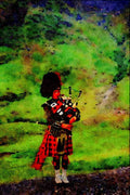 557061 Lone Piper, Scotland A4 Limited Edition Watercolour Print
