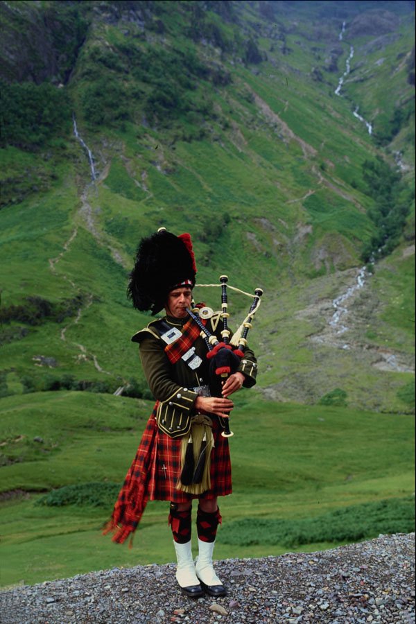 557061 Lone Piper, Scotland A4 Photo Print