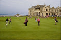 557062 Golfers At The 18th Hole, St. Andrews, Scotland A4 Photo Print