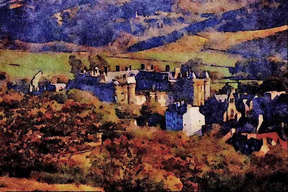 557063 Holyrood Palace From Calton Hill, Scotland A4 Limited Edition Watercolour Print