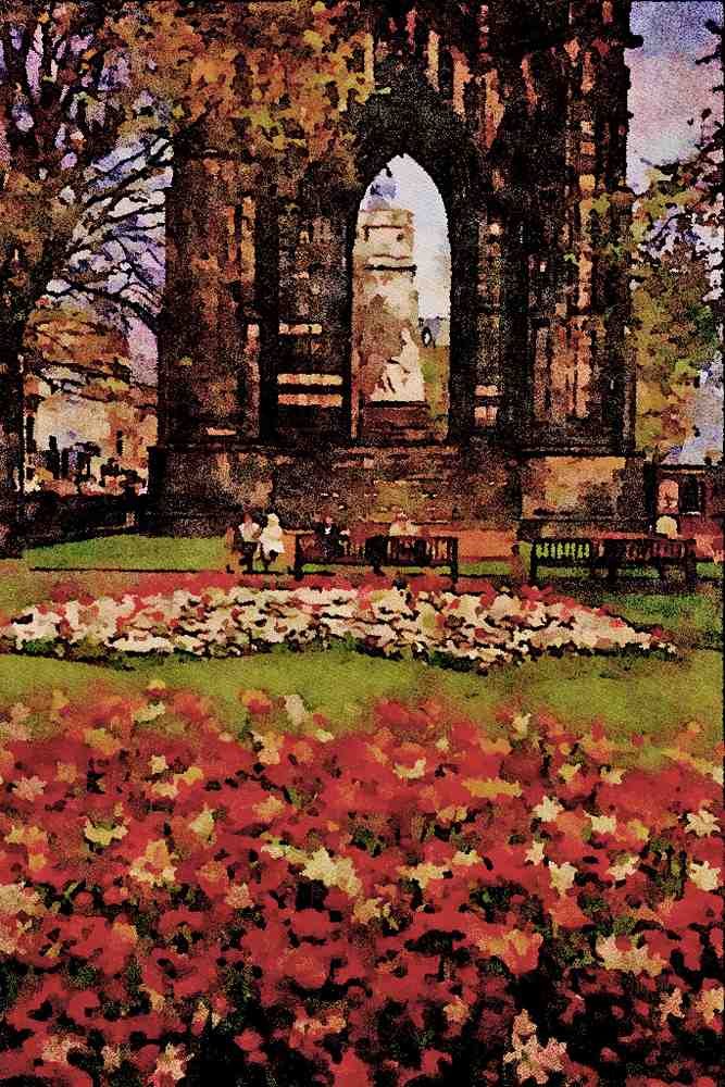 557076 Sir Walter Scott Memorial, Scotland A4 Limited Edition Watercolour Print