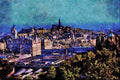 557077 City Center, Edinburgh, Scotland A4 Limited Edition Watercolour Print