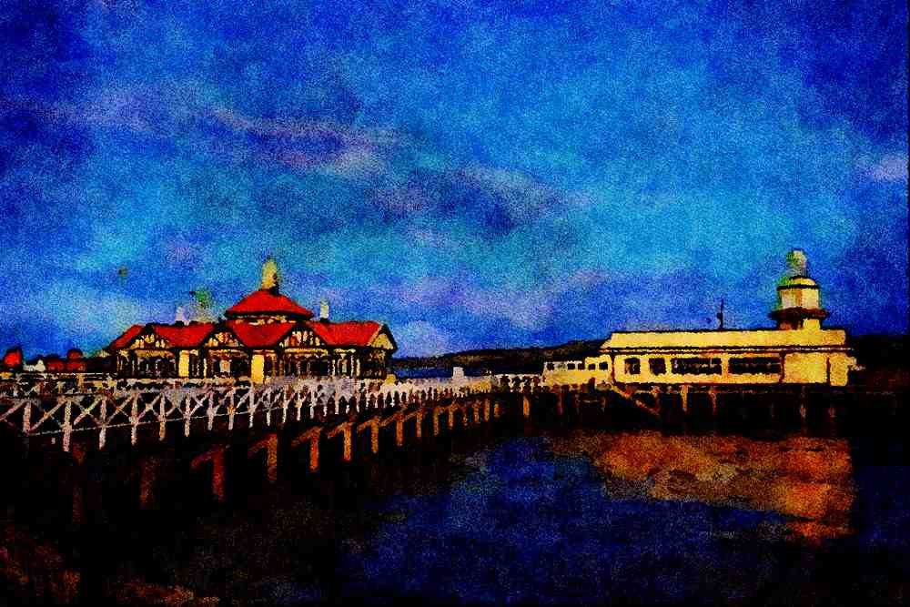 557082 Dunoon Pier, Scotland A4 Limited Edition Watercolour Print