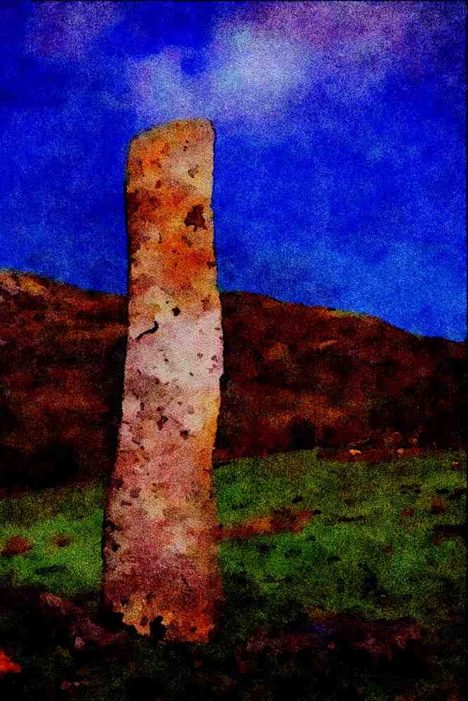 557084 Early Christian Standing Stone, Isle Of Skye, Scotland A4 Limited Edition Watercolour Print