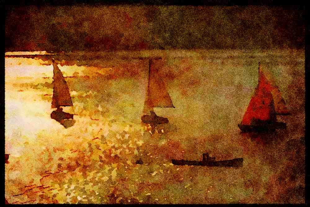 557088 Boats On Water, South Wales A4 Limited Edition Watercolour Print