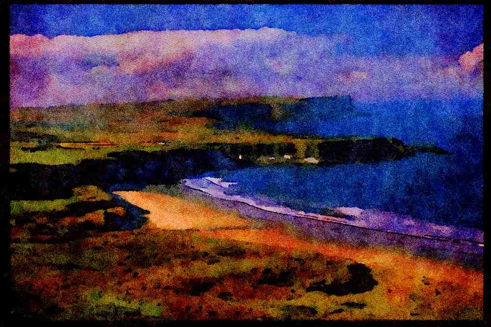 557092 Port Bradden, Causeway Coast, Northern Ireland A4 Limited Edition Watercolour Print