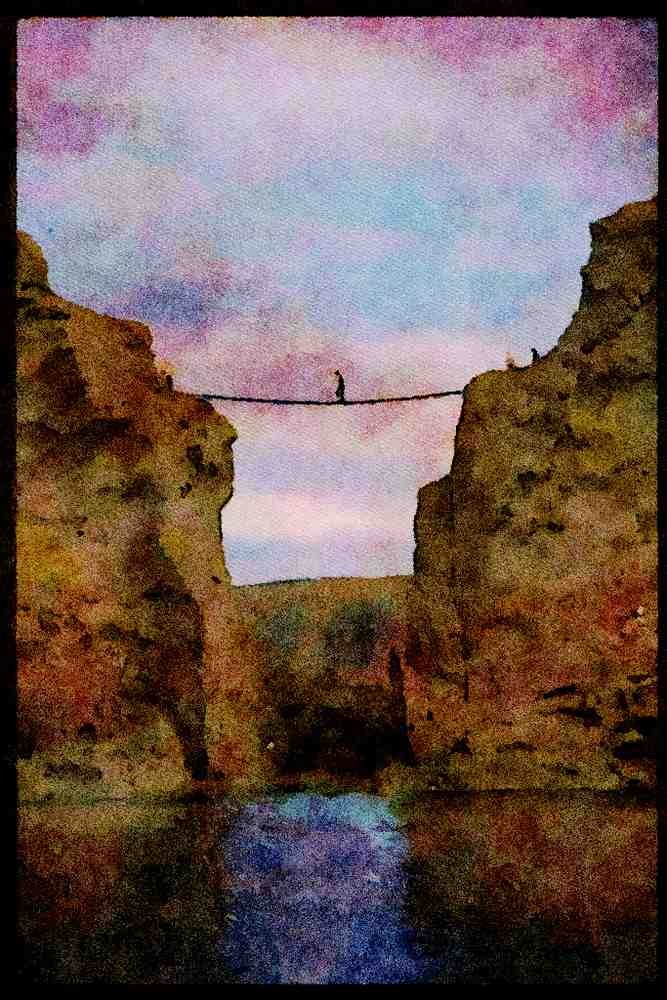 557093 Carrick a Rede Bridge, Carrickarade Isle, Northern Ireland A4 Limited Edition Watercolour Print