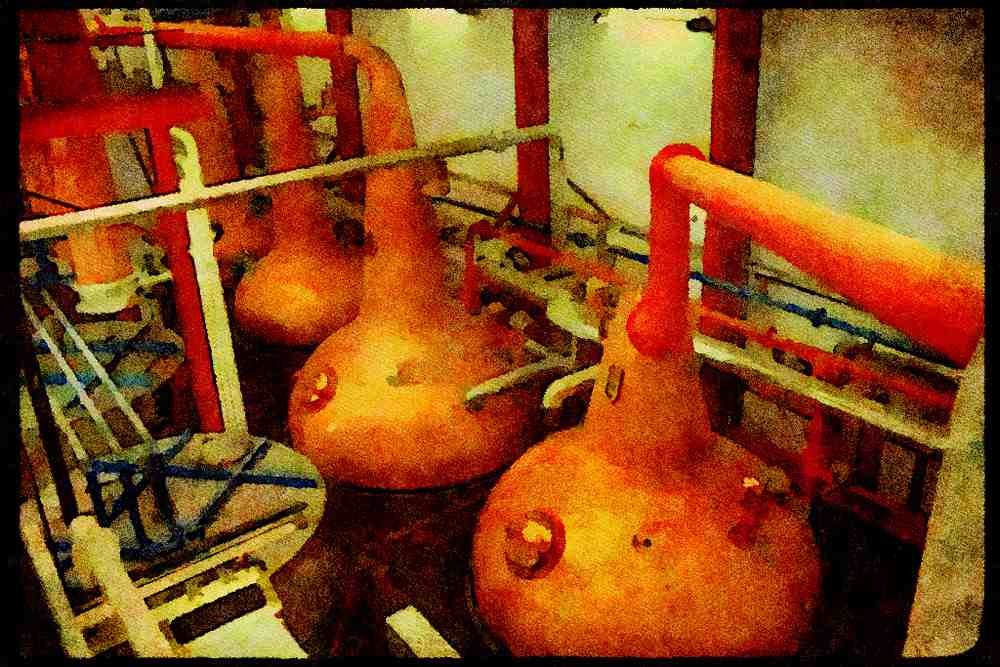 557094 Bushmills Distillery, County Antrim, Northern Ireland A4 Limited Edition Watercolour Print
