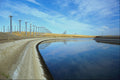 558026 Central California Aqueduct With Wind Power A4 Photo Print