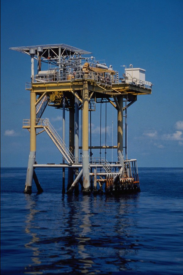558036 Oil Production Platform, 35 Miles Off Texas Coast A4 Photo Print