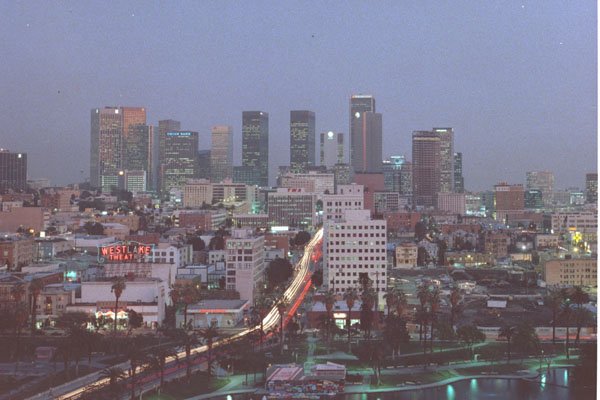 558039 Los Angeles At Dusk, California A4 Photo Print
