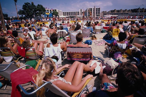 558048 Spectators At Volleyball Game, Redondo Beach, California A4 Photo Print
