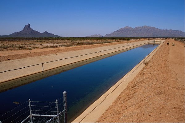 558063 Central Arizona Project Aqueduct, Picacho Peak, Arizona A4 Photo Print