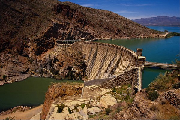 558065 Roosevelt Dam And Lake, Apache Trail, Arizona A4 Photo Print