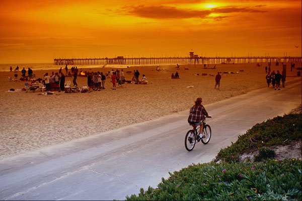 558080 Summer Sunset At The Beach, Huntington Beach, California A4 Photo Print