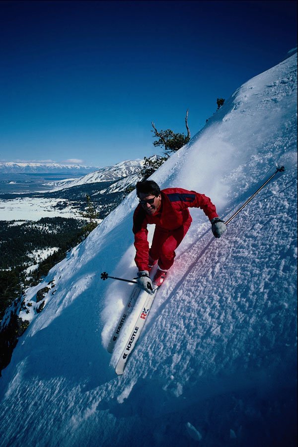 558090 Skier At Mammoth Mountain, California A4 Photo Print