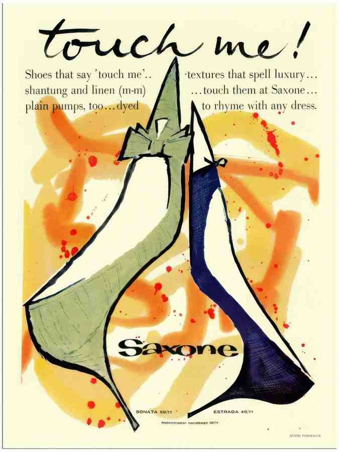 55H touch me saxone shoes 1959 2 Vintage Advert A4 Photo Print