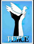 56 peace hands and dove poster design Advert A4 Photo Print