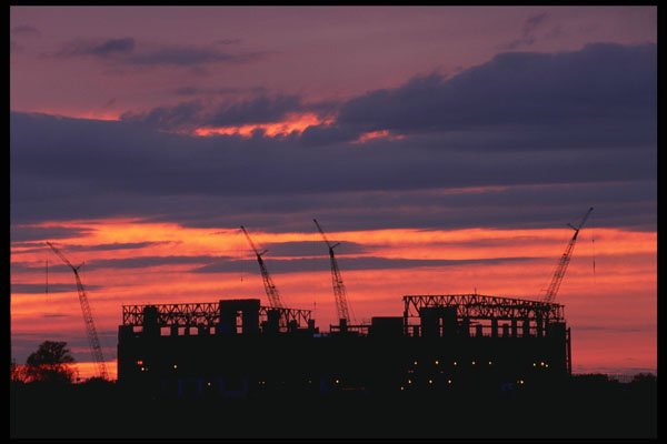 560026 Sunset On Construction A4 Photo Print