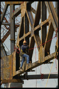 560027 Steelworkers Walking The Truss A4 Photo Print