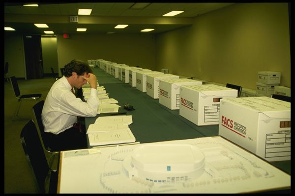 560034 Corel Centre President Cyril Leeder Reviews Legal Documents A4 Photo Print