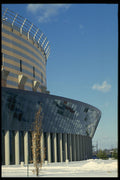 560038 30 foot Glass Curtain Wall, Weeks Before Opening A4 Photo Print